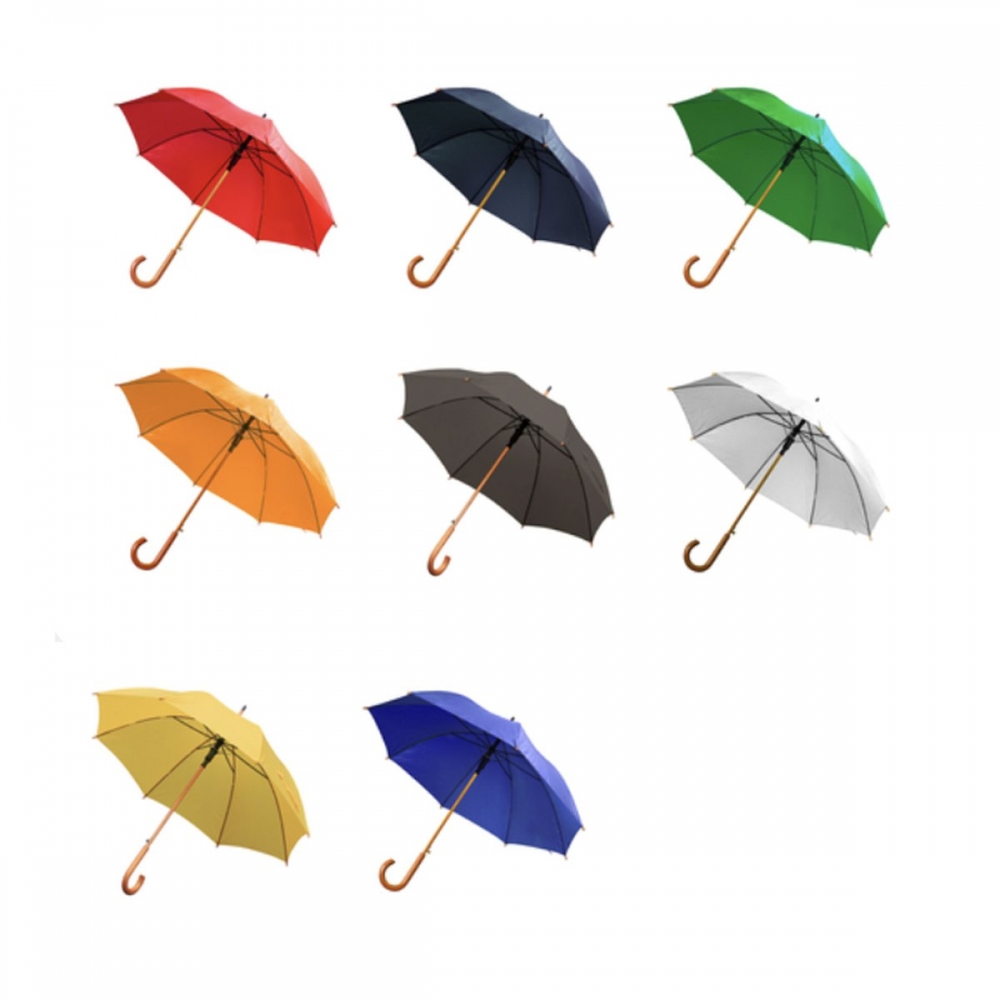 Парасоля з логотипом та дерев’яною ручкою 