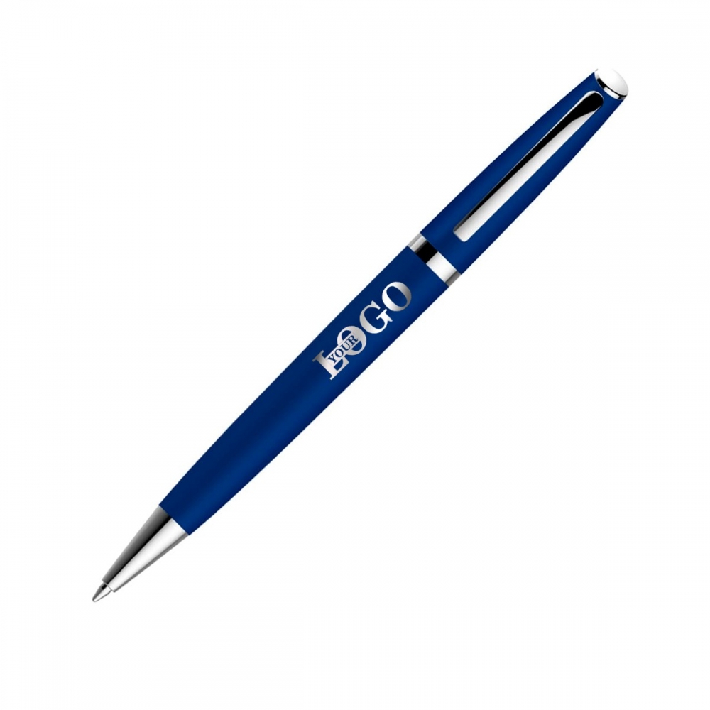 Ручка шариковая металлическая с брендированием синяя