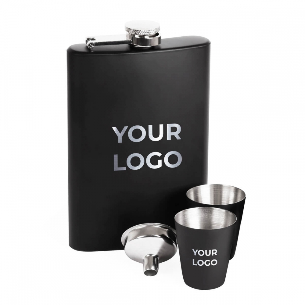 Фляга з логотипом та чарками