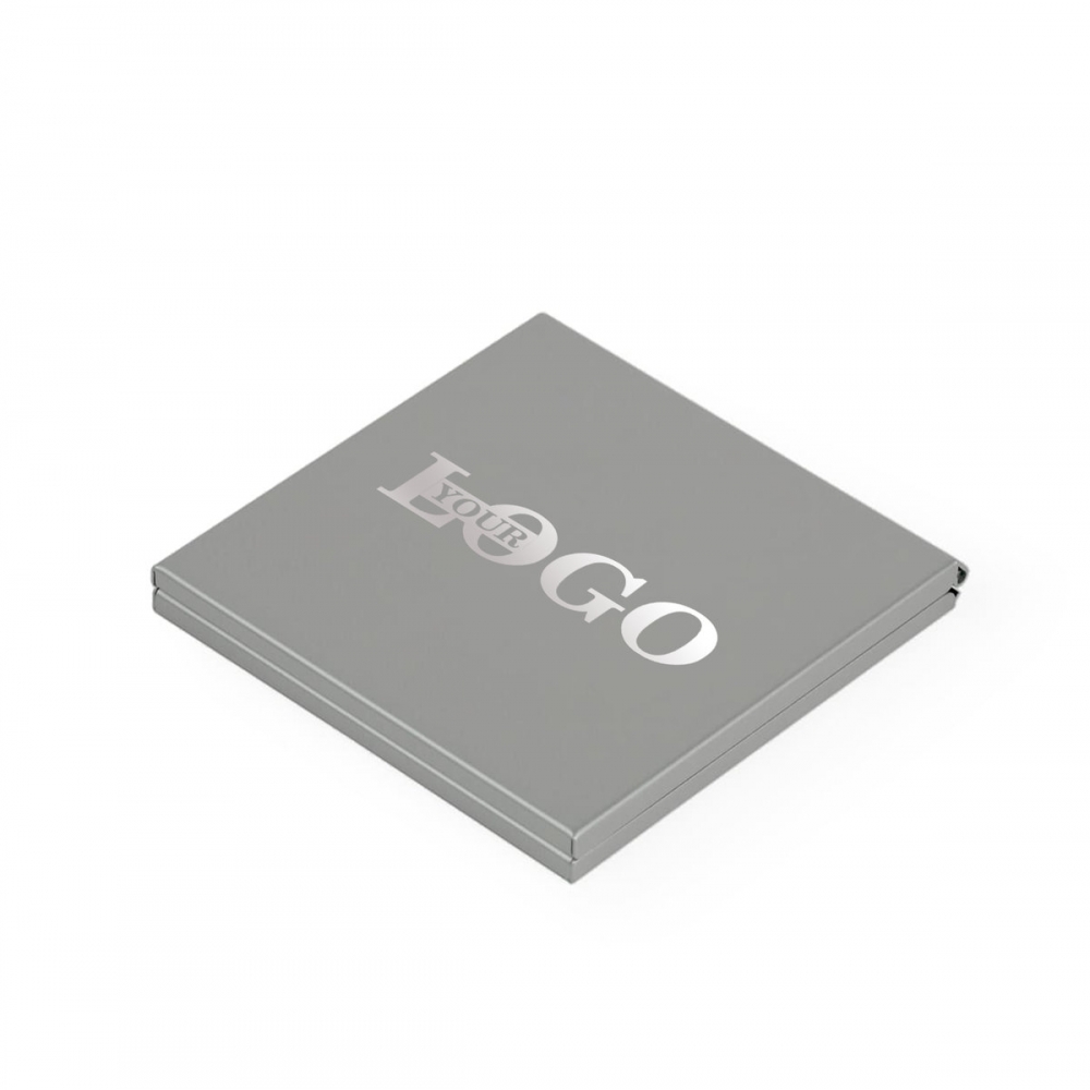 Косметическое зеркало с логотипом серое