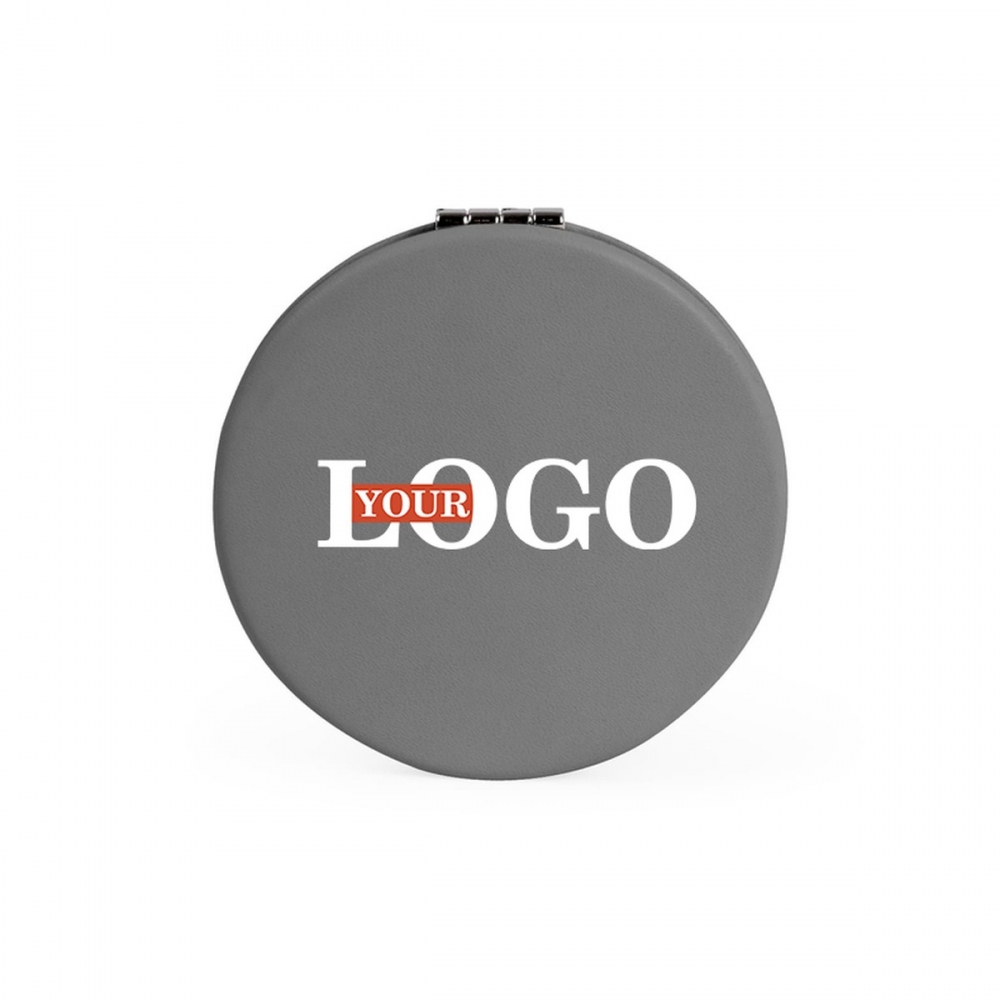 Карманное зеркало с логотипом серое