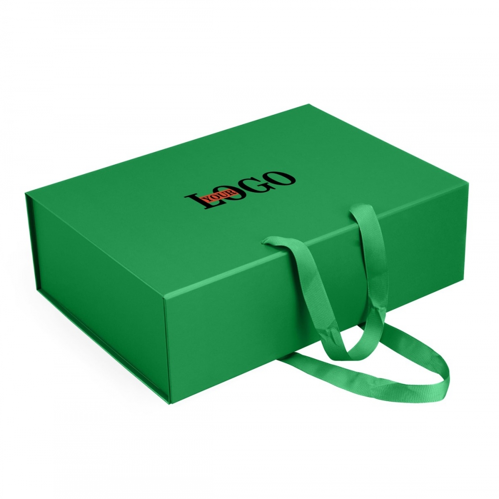 Коробка подарункова із логотипом зелена