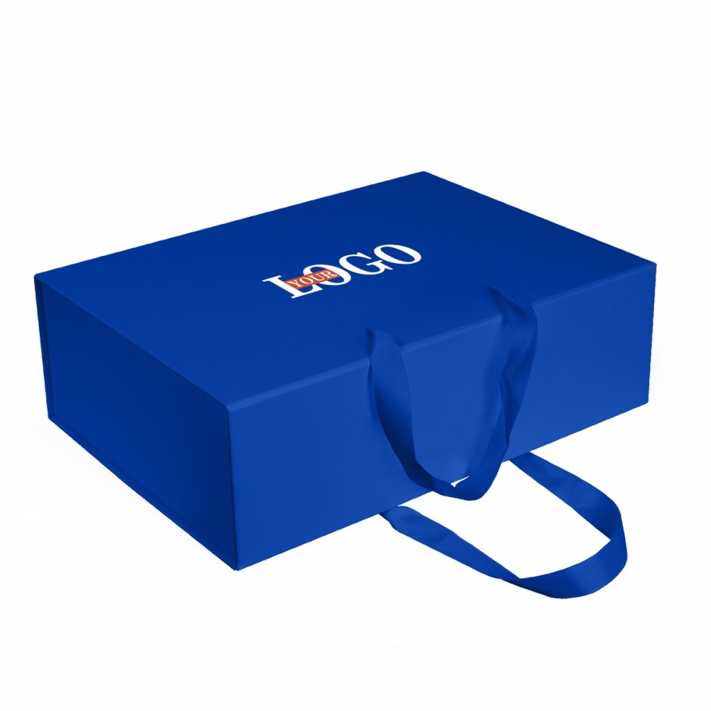 Коробка подарункова із логотипом синя