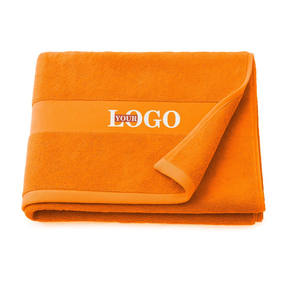 Полотенце с логотипом 70х140 оранжевое