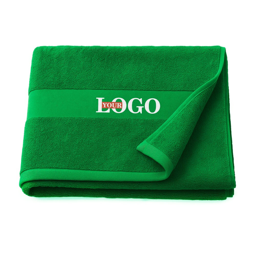 Полотенце с логотипом 70х140 зеленое