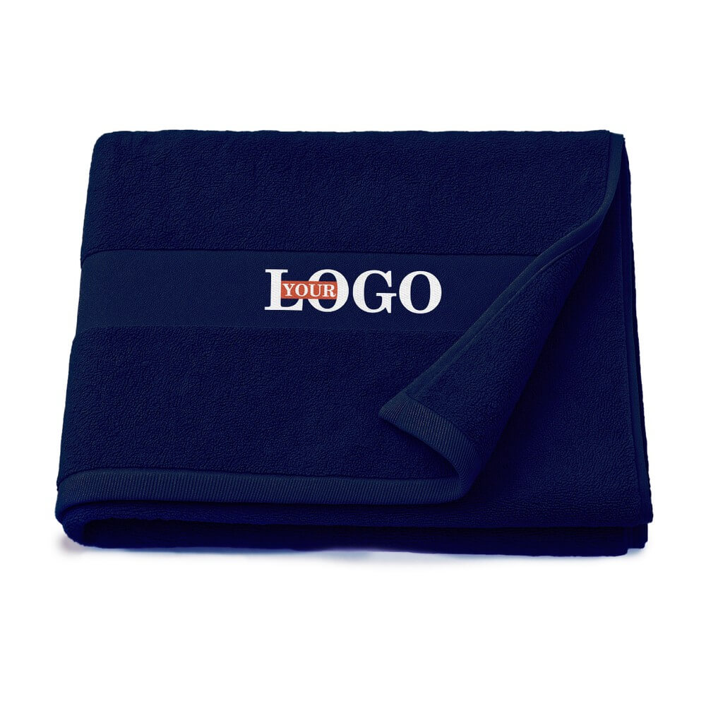 Полотенце с логотипом 70х140 темно синее