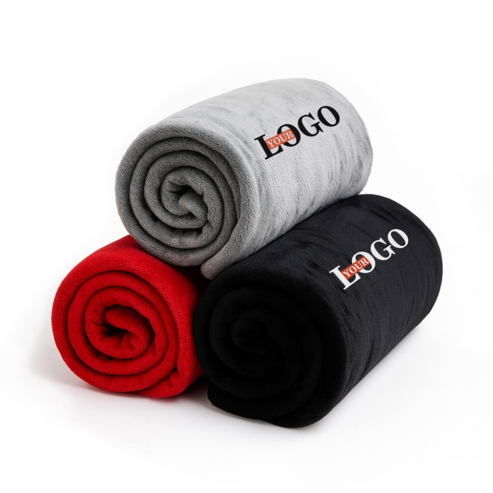 Флисовый плед с логотипом  для брендирования 130 х 180 см
