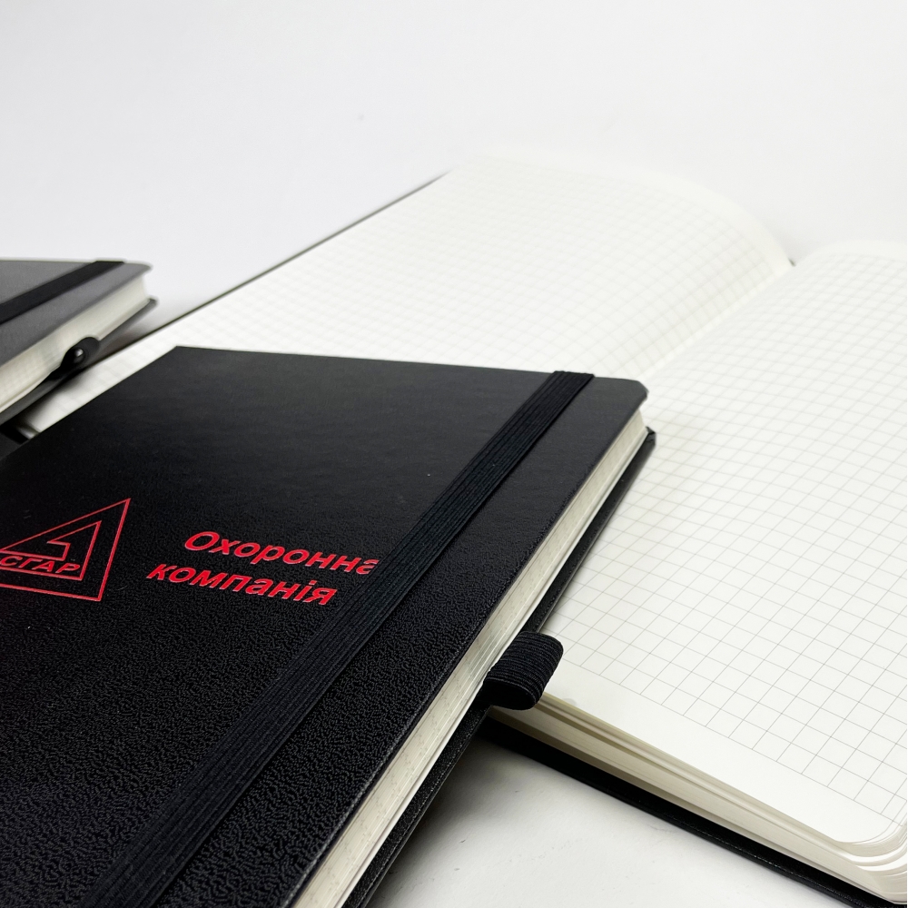 Блокноты с логотипом серый