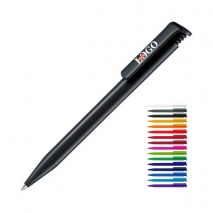 Ручка пластиковая с цветным клипом с логотипом