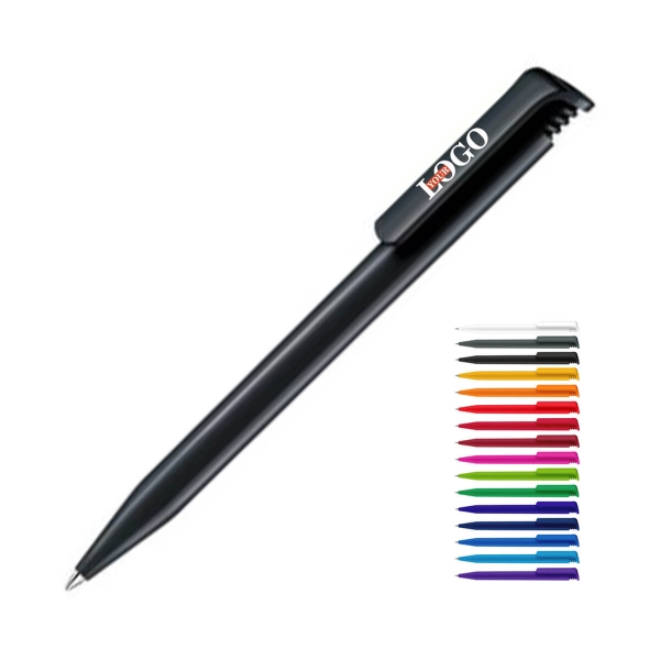 Ручка пластикова з кольоровим кліпом з логотипом