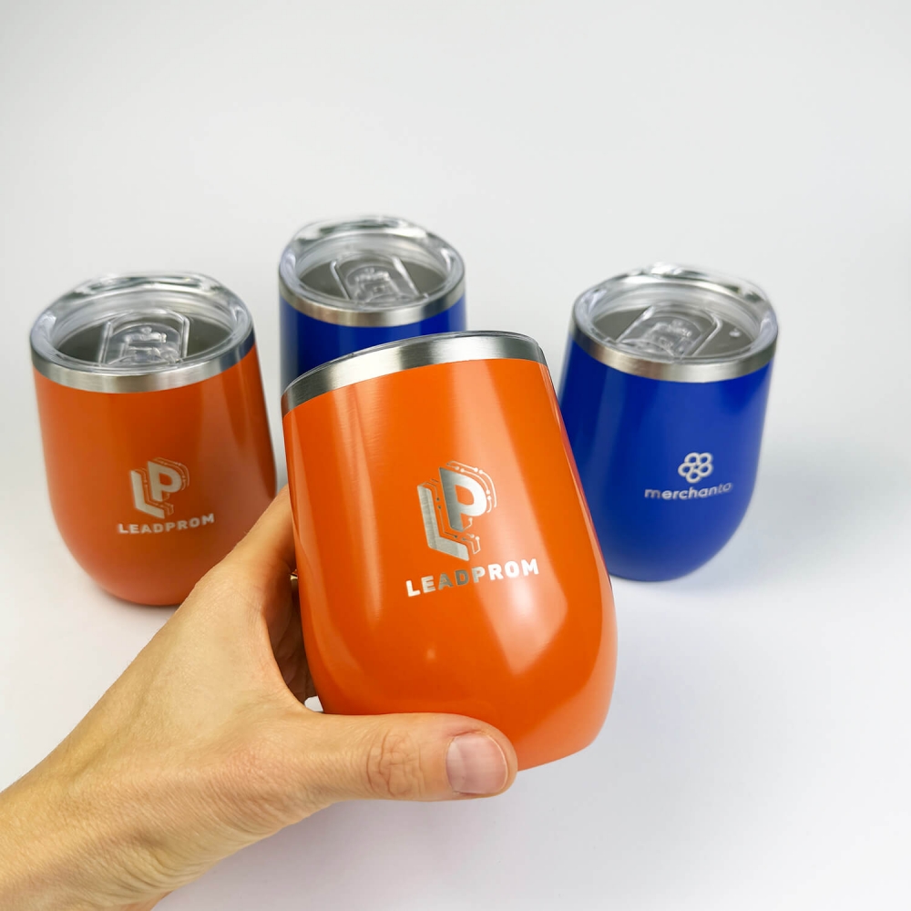 Термочашка з логотипом 350 мл чорна