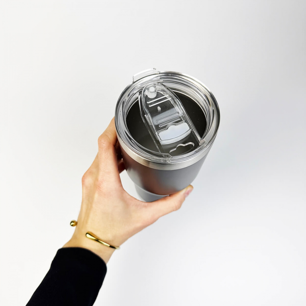 Термостакан 500 мл із логотипом чорний