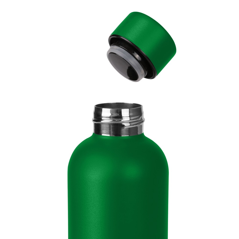Термобутылка термос с логотипом  зеленая