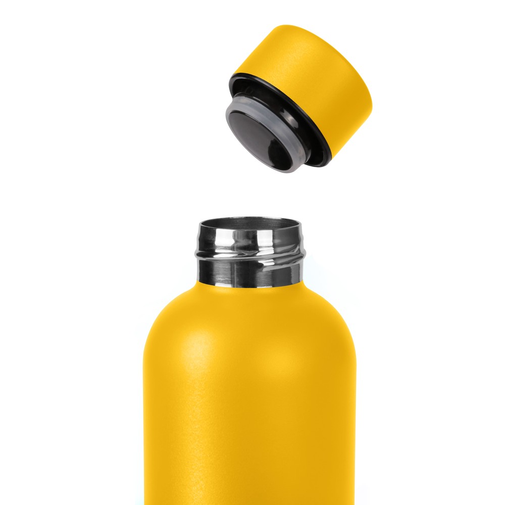 Термобутылка термос с логотипом желтая