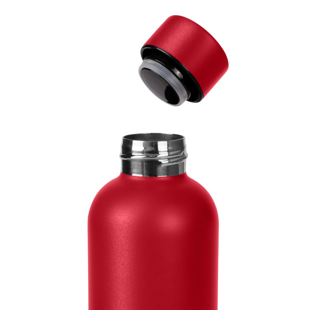 Термобутылка термос с логотипом красная