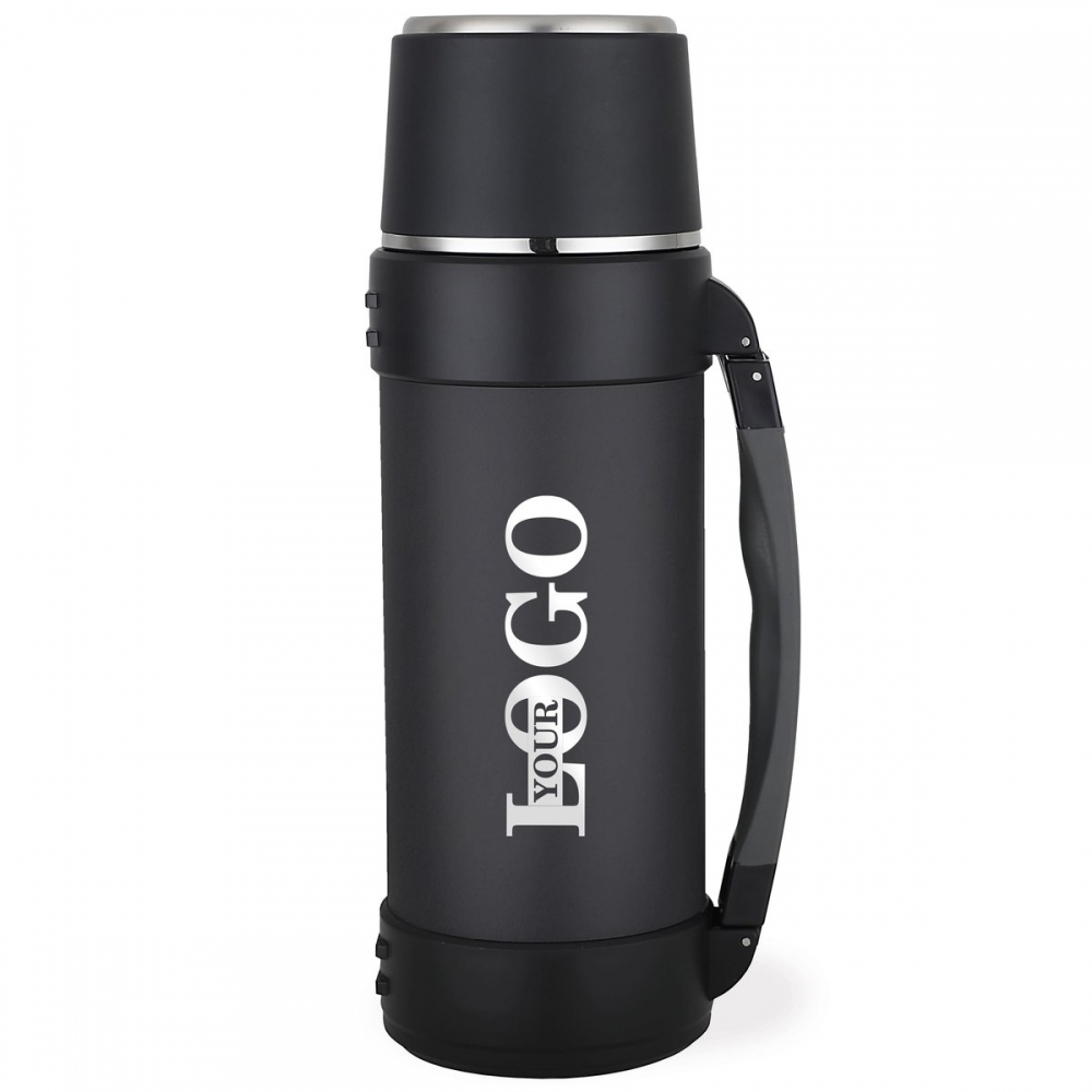 Термос чорний преміум для брендування