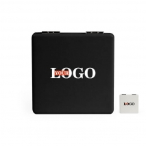 Дзеркало кишенькове екошкіра квадратне з логотипом чорне