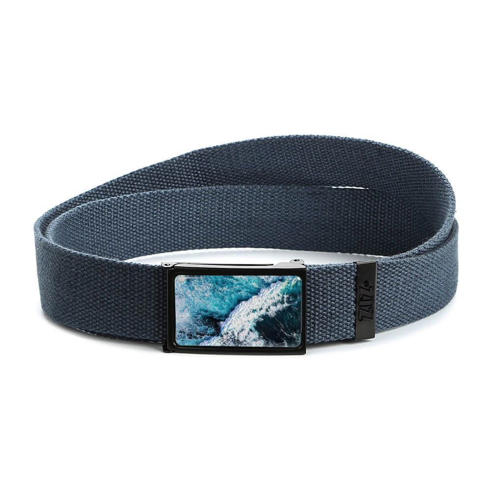 Ремень ZIZ Океаническая волна синий