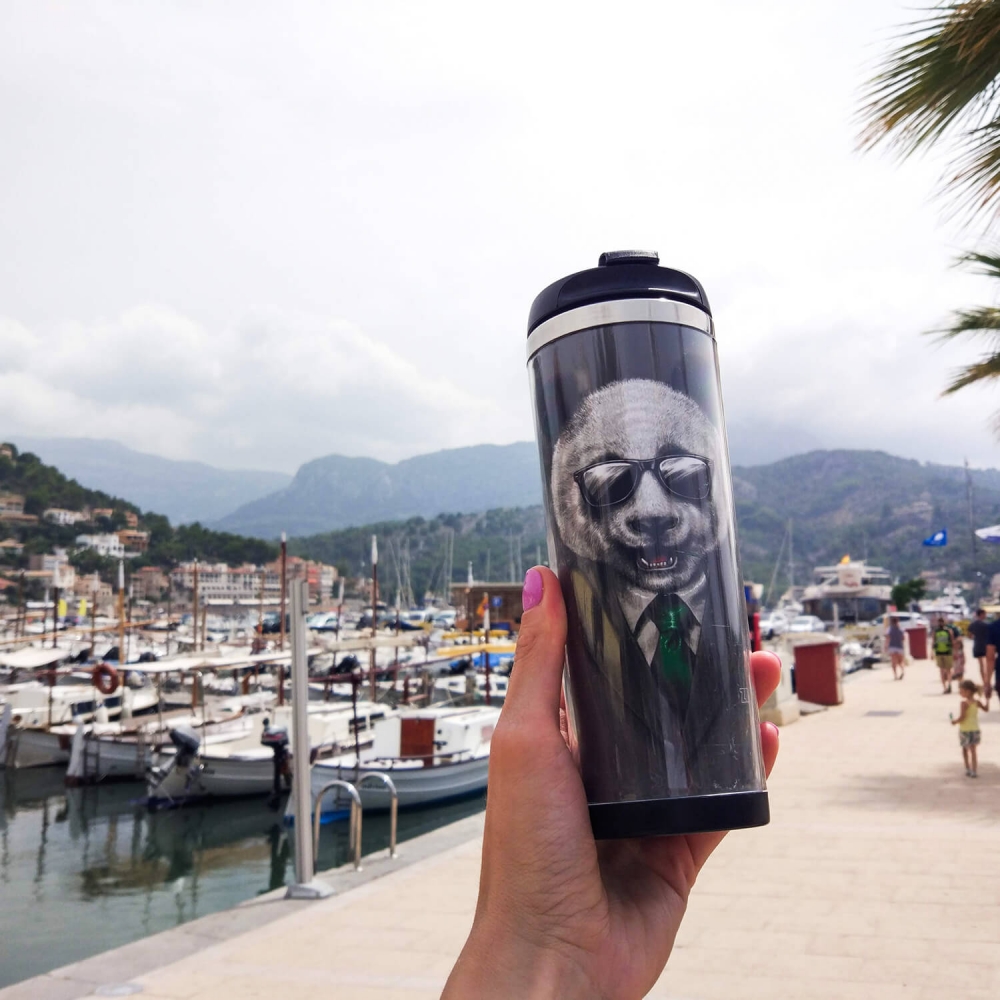 Термокружка ZIZ Панда в пиджаке