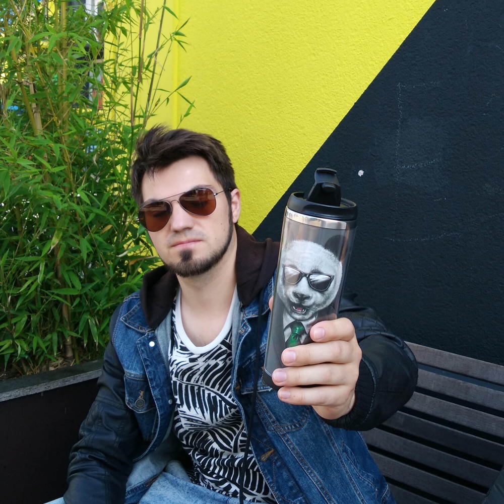 Термокружка ZIZ Панда в пиджаке