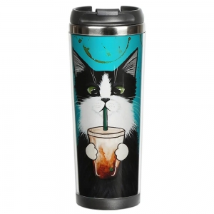 Термокружка ZIZ Кіт зі склянкою